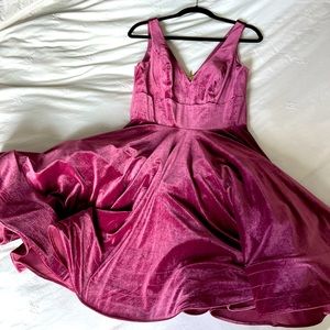Ieena for Mac Duggal V-Neck Sleeveless A-Line Cocktail Dress